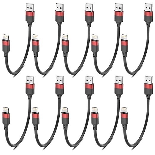 6 Inch Short Lightning Cable Bulk 10Pack, [Mfi Certified] Multipack 0.5Ft Iphone