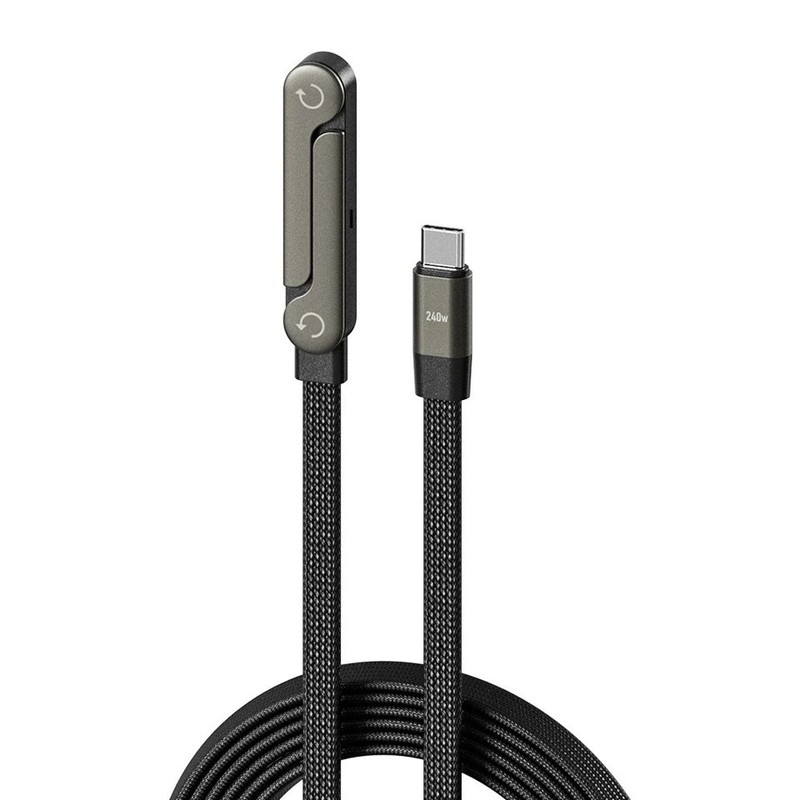 5FT 240W Braided Fast Charging Cord USB C Charger Cable + Invisible Phone Stand gallery