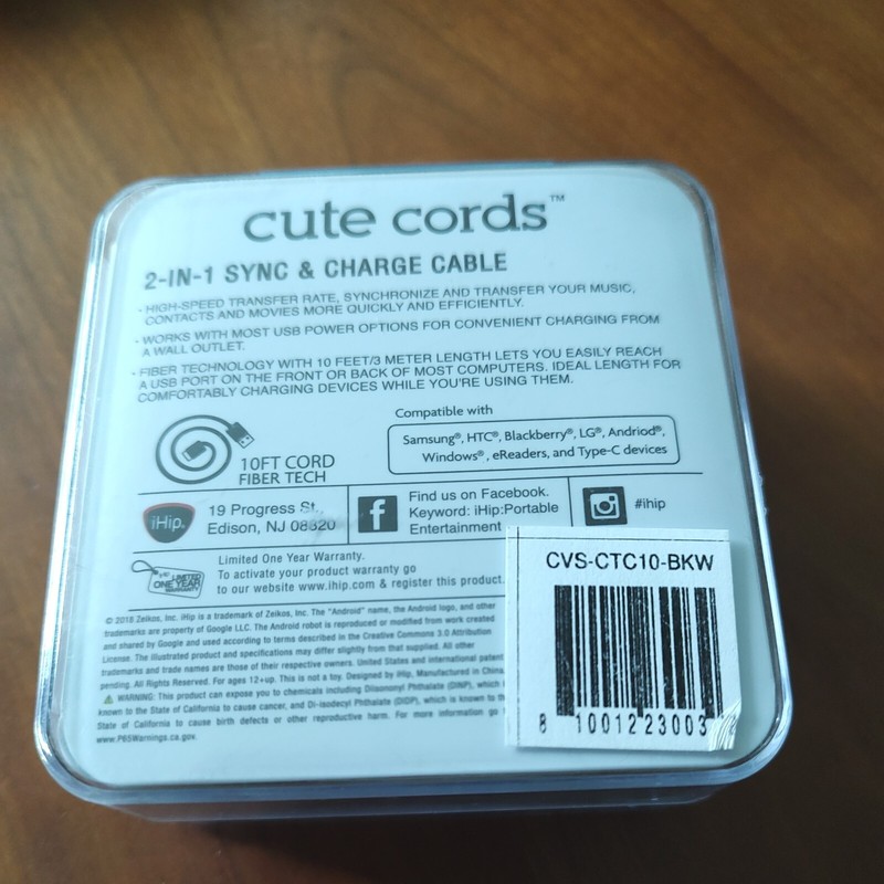 New iHip Micro + Lighting Cute Cords 10 Feet For iPad For Android sealed gift gallery