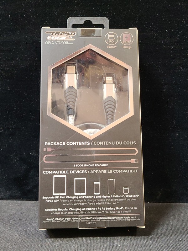 Trend Logic Elite 6ft Fabric Lighting PD Cable Compatible With IPhone and iPad