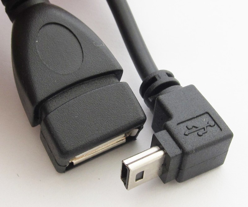 50pcs Down Angle 90D Host OTG Adapter Cable Mini 5pin USB male to USB 2.0 Female gallery
