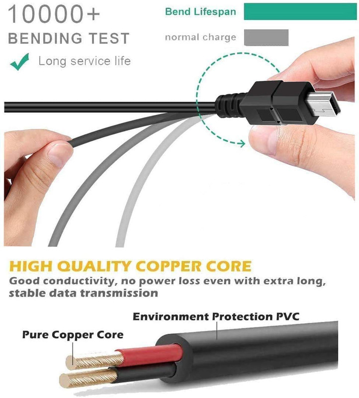 10Ft Mini USB Cable, 2 Pack 10Ft USB 2.0 to Mini B Charger Cable Charging Data C gallery