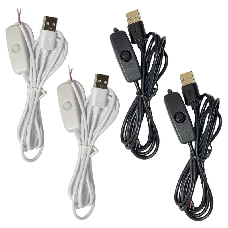 4 Pack USB Extension Cable with Switch On/Off 2 Pin Wire Connector DIY Power …
