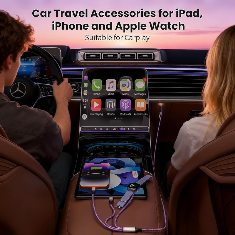 Travel Essentials, 3 in 2 USB A/C Cable to Iphone 17 Charger/Iwatch Charger/Ip, gallery