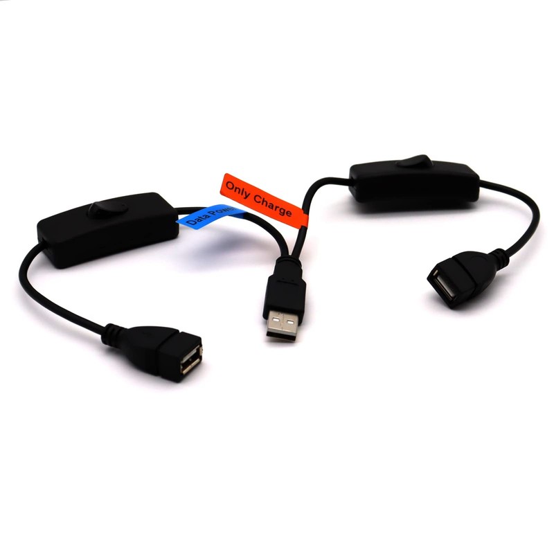 0.3M USB 2.0 Y Splitter Extension Cable, 1 Male to 2 Female, ON/OFF Switch gallery