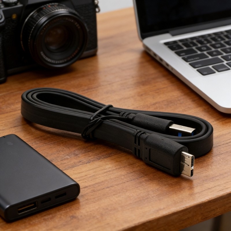 Premium MicroB Male To USB A 3.0 Cable For Quick File Transfer and Power Supply gallery