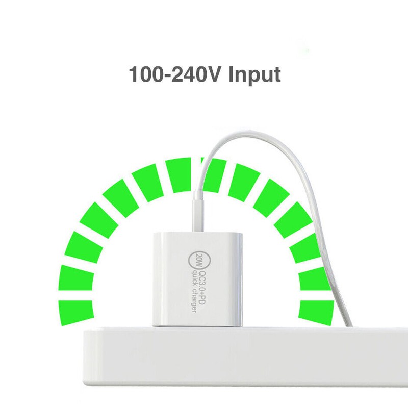 1X 20W Dual Port USB C QC Power Adapter Fast Charging Block For iPhone Samsung gallery