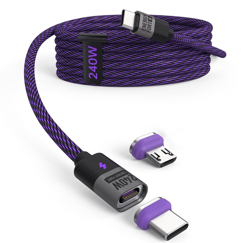 240W USB C Magnetic Charging Cable 3.9 ft/1.2m, PD3.1 48V/5A Fast Charging Ma...
