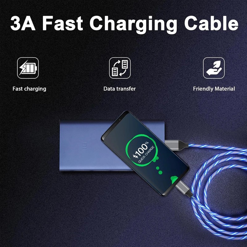 Light Up USB C Cable, LED Fast Charger Type C Charging Cords, USB-A to USB-C Com gallery