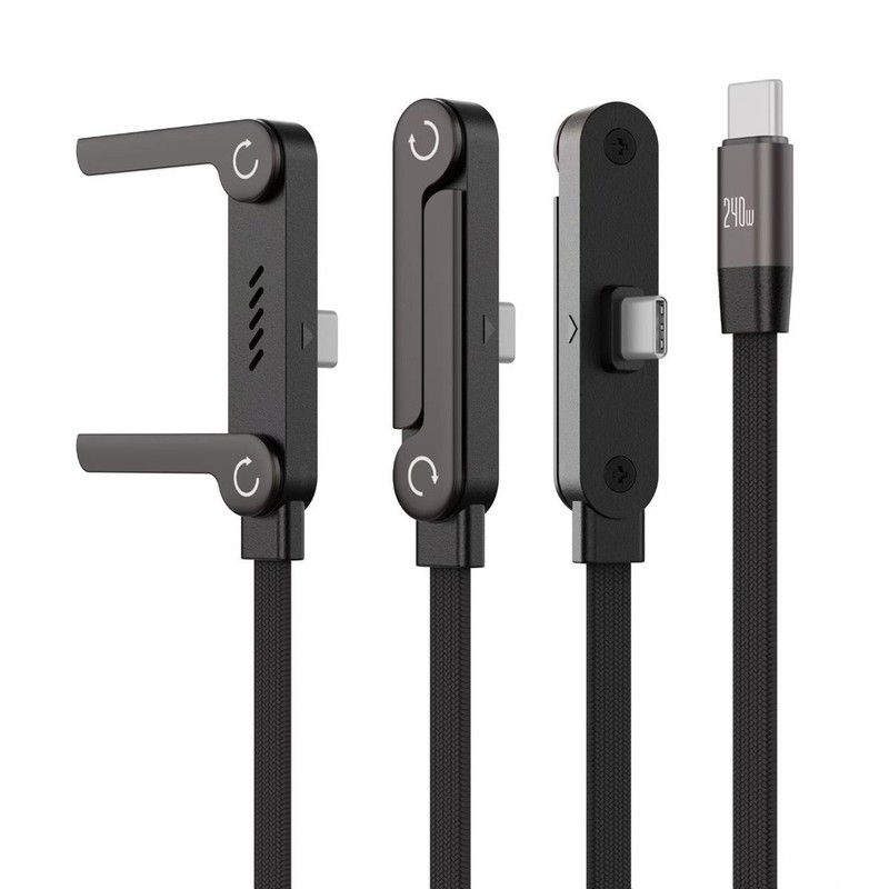 240W Fast Charging USB-C to Type-C Cable Braided Phone Stand Charger Data Lead
