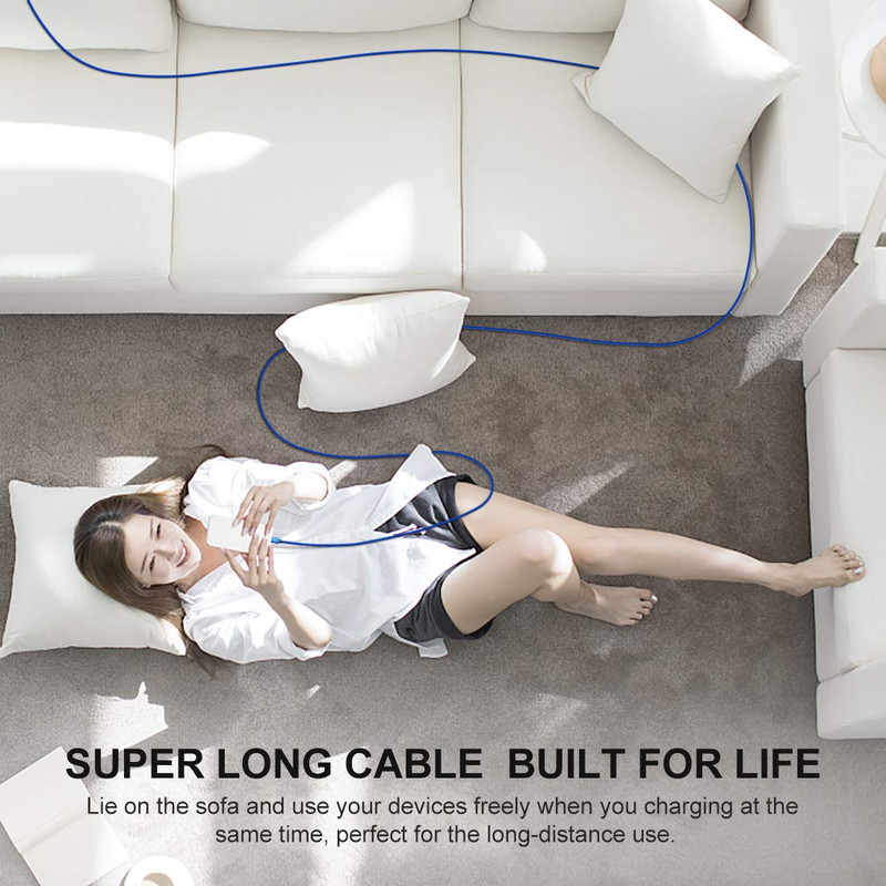 CLEEFUN Long USB C Cable 20Ft, USB to USB-C Charging Cable - 20 Foot Type C gallery