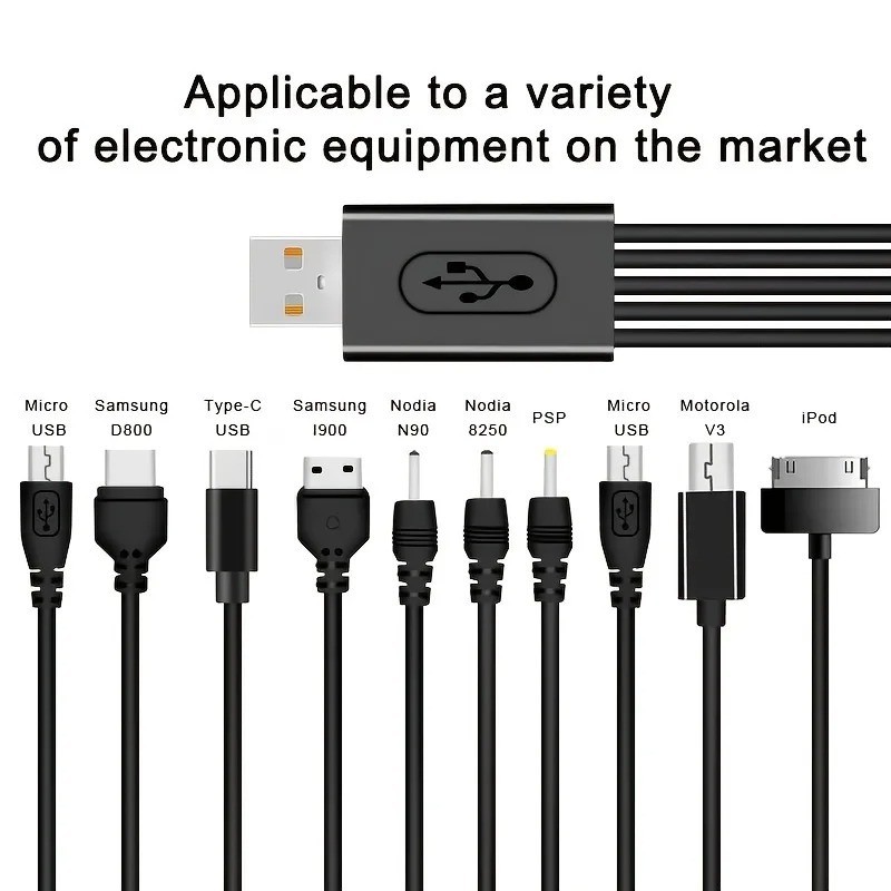 Universal 10 in 1 USB Charging Cable Multi Connector Charger Cord for Phones gallery