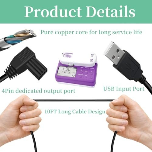 10FT USB Power Charging Cable for Enteralite Infinity Pump - Compatible & Durabl gallery
