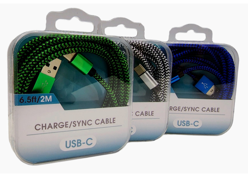 Type-C USB Charge & Sync Cable, 6.5 Feet, USB Cable 3 Pack-Free Shipping