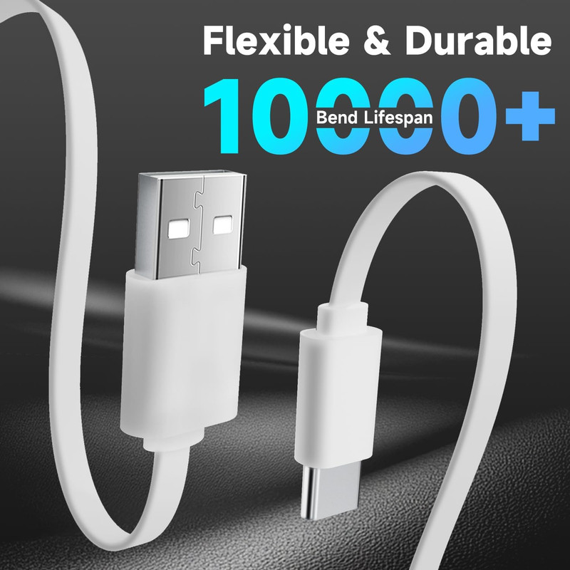 2 Pack 16.4Ft/5M Flat USB C Cable, USB a to USB C Charging Power Cord for Blink gallery