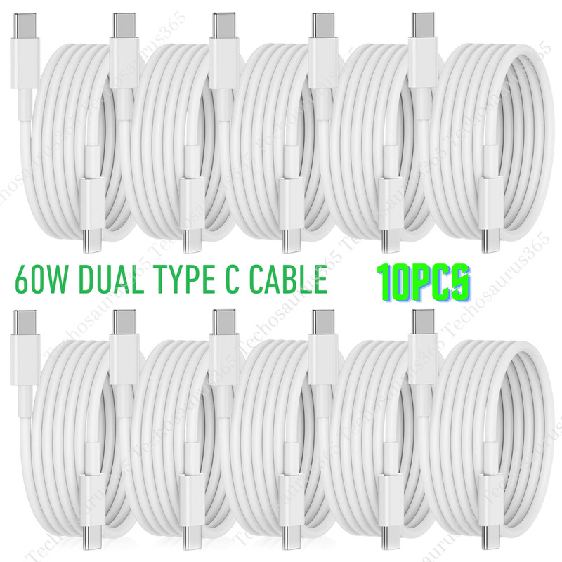 10X PD 60W USB-C to USB-C Cable Fast Charging Cord For iPhone 15 16e 17 Samsung