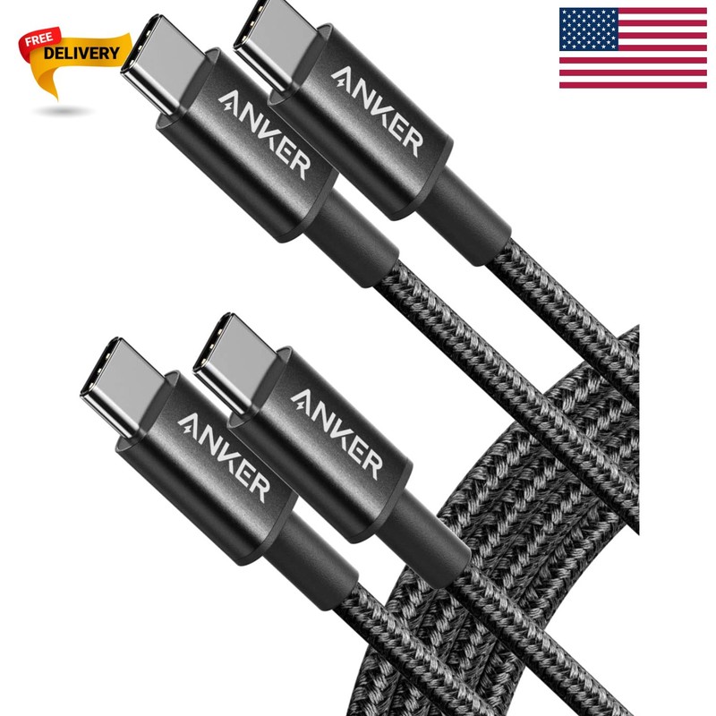 60W Fast Charging USB C to USB C Cable – 6FT Braided Dual Pack for iPad Mini 6