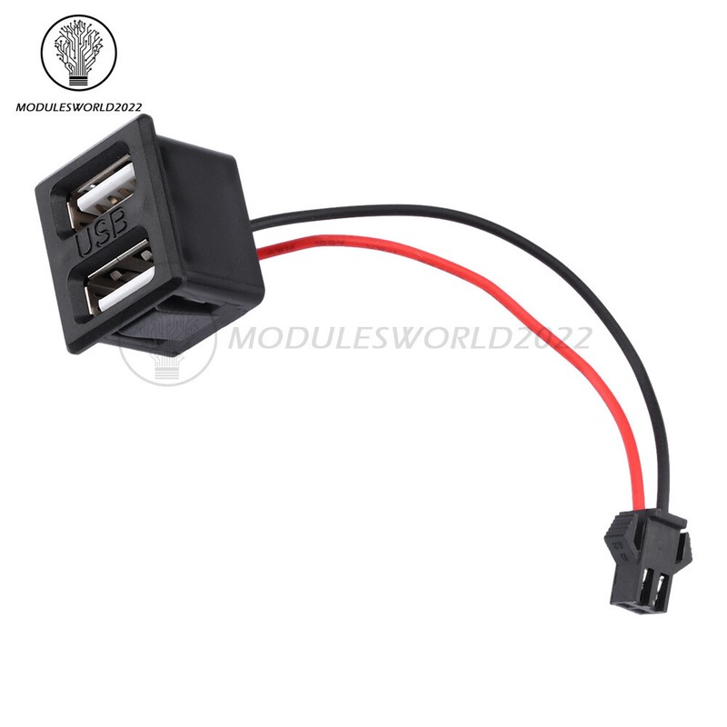 Dual USB Female Base Type-C Charging Socket Power Socket with Cable Connector gallery