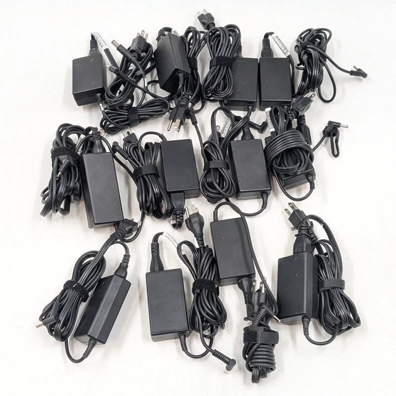 Assorted HP 65W Laptop Adapters/Chargers | Black Lot of 12