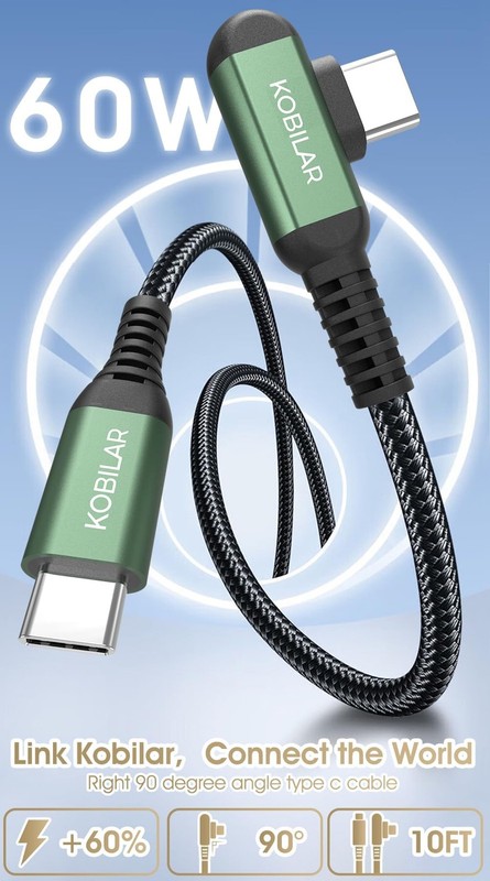 USB C to C Charging Cable - USB Cables - 90 Degree - (5pack,10ft*5) Type C to... gallery