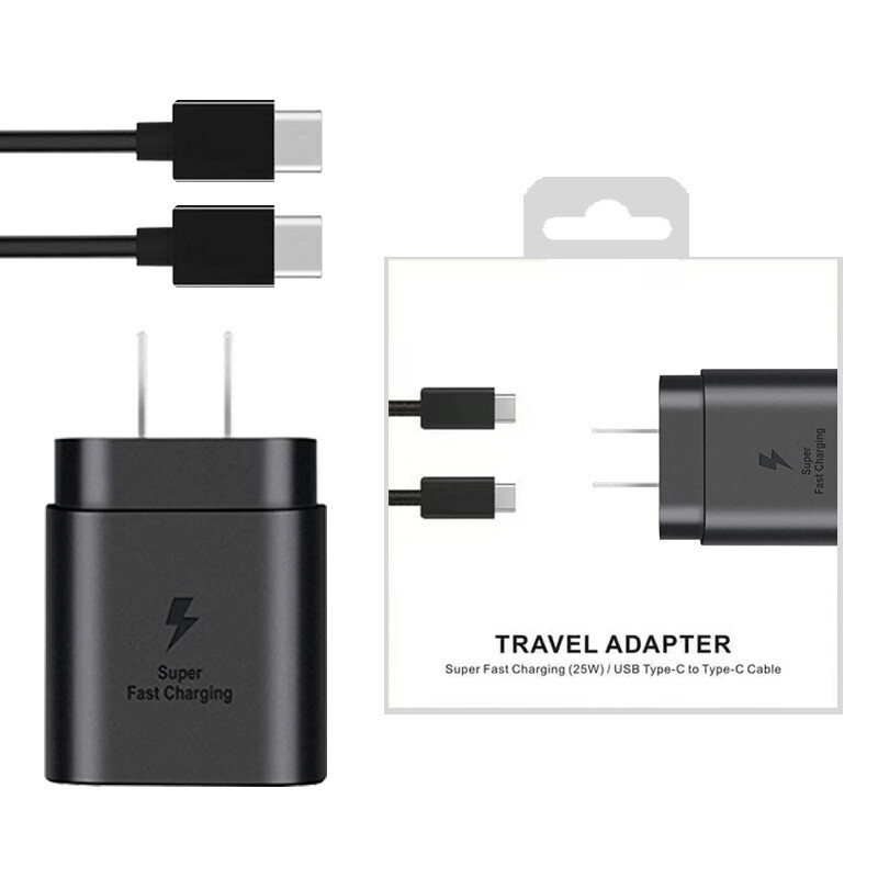 25W PD Super Fast Charging Adapter For Samsung Galaxy S22 S23 3Ft Type C Cable