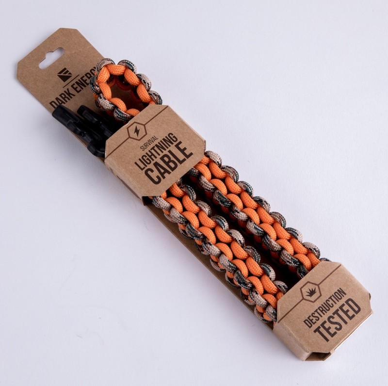 DARK ENERGY-SURVIVAL Charging Cable-STEEL REINFORCED • WATERPROOF • 550 PARACORD gallery