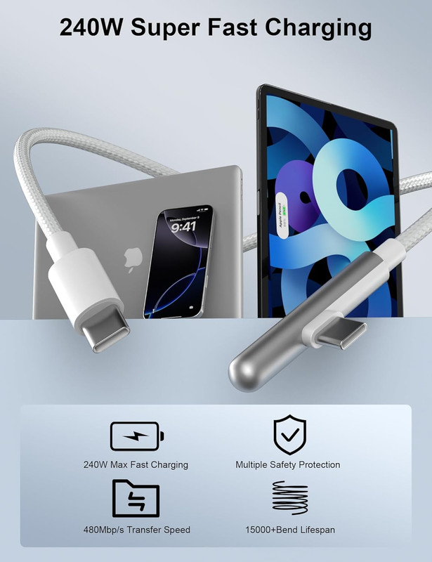 16FT USB C Cable Fast Charging 240W,Extra Long USB C to USB C Cable 16 Foot Type gallery