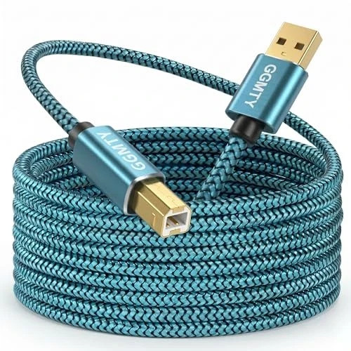 6ft USB Printer Cable, Nylon Braided USB 2.0 Type A to B Male Cord with gallery