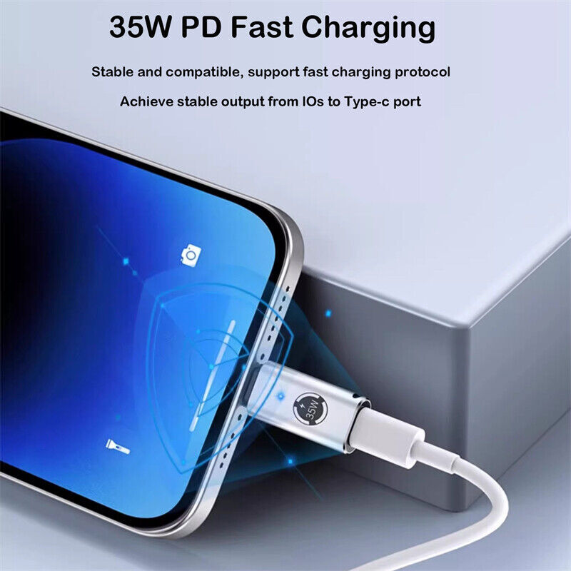 35W USB-C Male to iOS Female Adapter + lanyard For iPhone 15 Pro Max 15 Plus Lot gallery