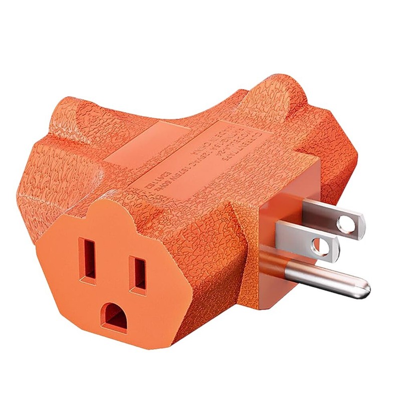 3-Outlet Rapid Extender Plug T-Shaped Adapter for Home Office School Dorm Garage