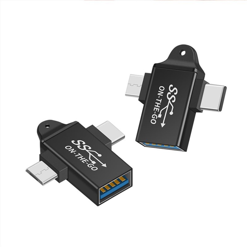 2-in-1 Type-C & Micro USB to USB3.0 Adapter Supports OTG Functionality
