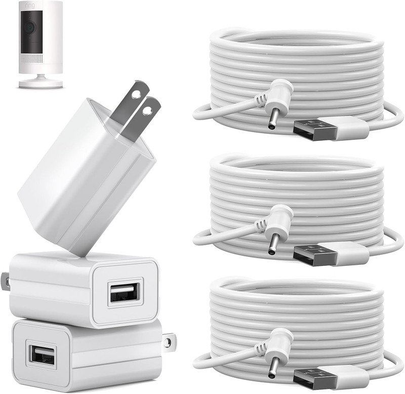 3 Pack 16Ft Charge Cable for Ring Stick up Cam Battery/Plug-In 3Rd Gen/2Nd Ge