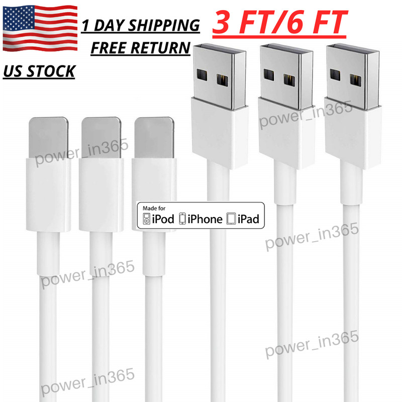 USB Data Charger Cable Cord 3FT/6FT For Apple iPhone 5 6 6s 7 8 Plus XR 11 12 13