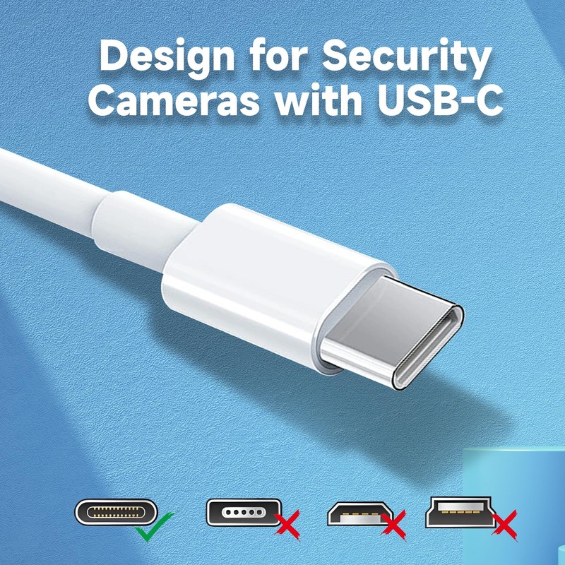 2 Pack 16.4ft/5M Power Extension Cable for Any USB-C Enabled Security Cameras... gallery
