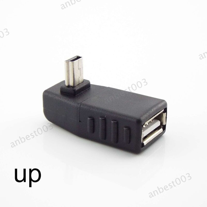 Mini USB 5Pin Male to USB type A Female Angle Connector data Sync OTG plug