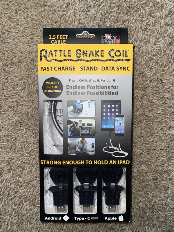 Rattle Snake Coil Adjustable Phone Holder Charger for iPhone,Removable Mount
