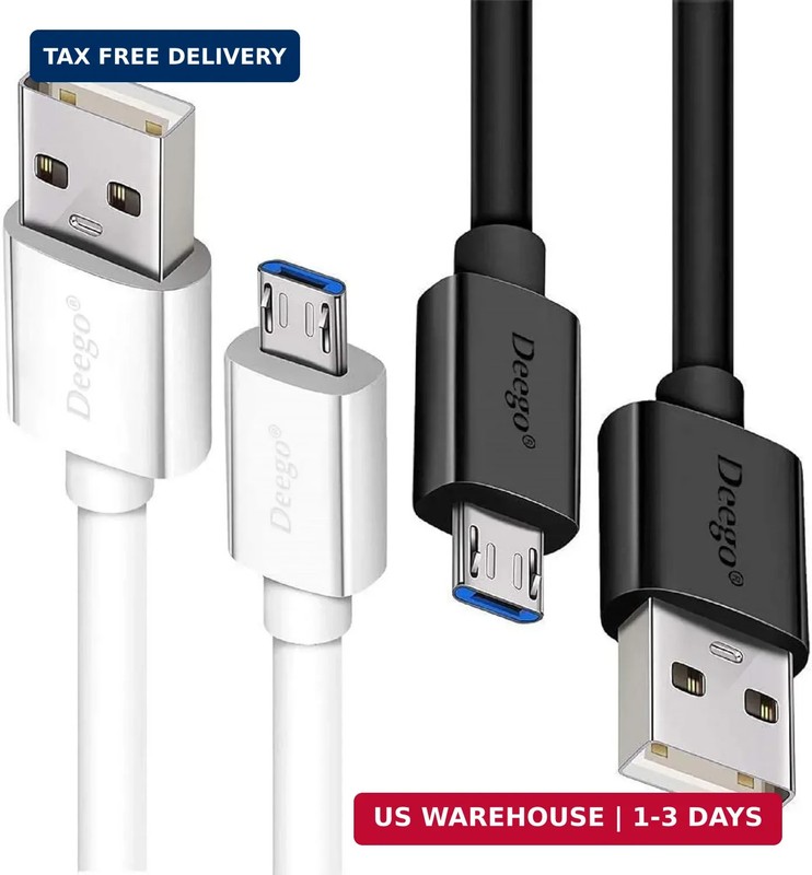DEEGO Micro USB Cable, 2Pack Extra Long Android Charger Cable 10Ft 6Ft, Charger