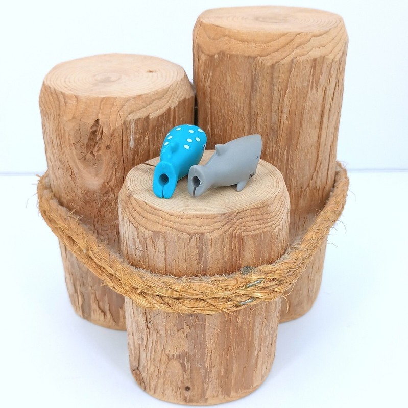 Cartoon Shark USB Charger Cable Phone Cord Protector Animal Bite Blue or Gray gallery