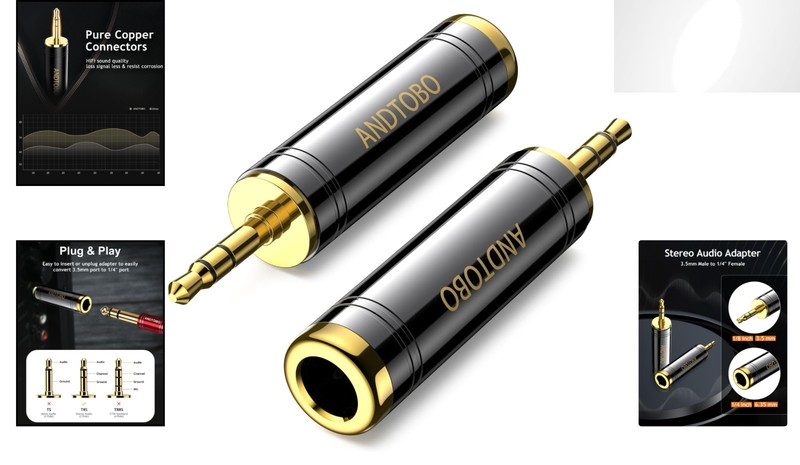 High Fidelity 3.5mm Male to 1/4'' Female Stereo Adapter - Pure Copper Quality gallery