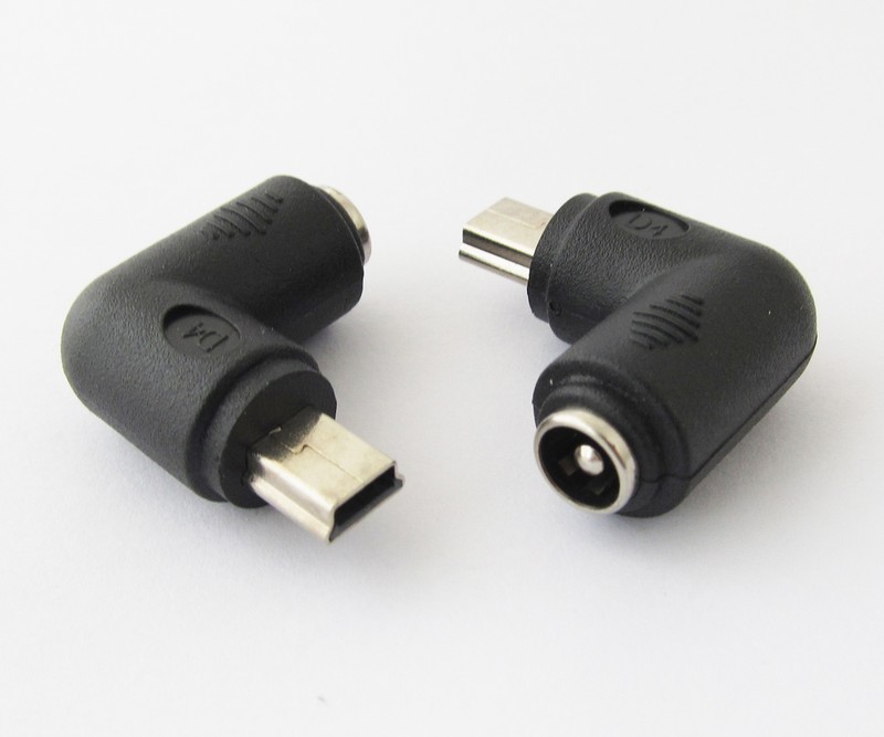 200x DC Power Supply Right Angle 5.5x2.1mm Female to Mini 5pin USB Male Adapter