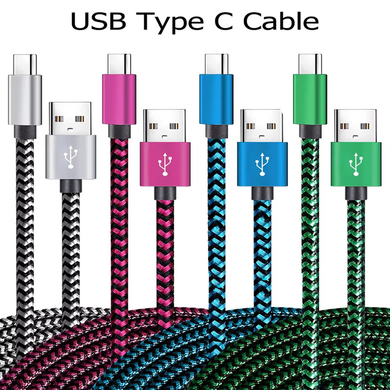 USB Type C Cable Date Sync 2.4A Fast 1M 2M 3M Charging Nylon Braided Wire Charge gallery