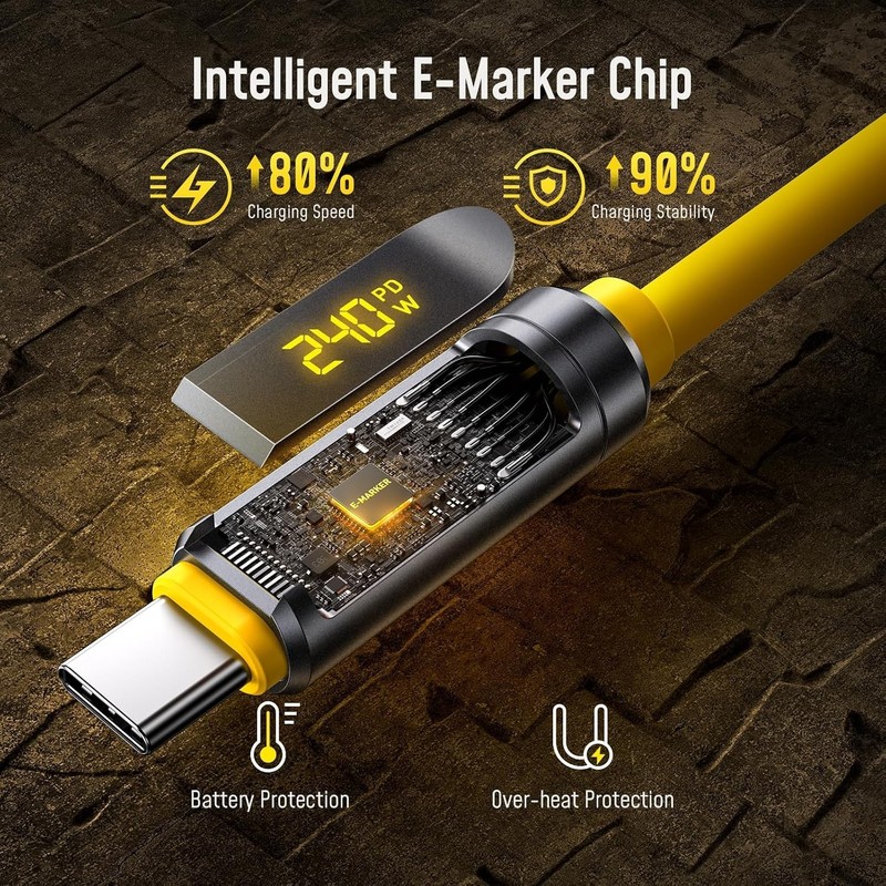 Future Adonis USB C Cable 6.6ft 240W PD3.1 Fast Charging gallery