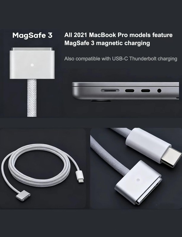 Apple USB-C to MagSafe 3 Space Gray Cable (2 m) - A2363 MW623AM/A - New gallery