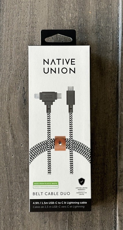 Native Union Belt Cable Duo, 4.9ft USB-C to USB-C Cable