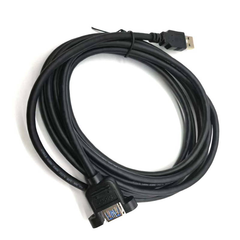 USB3.0 Male To Female Extension Cable High Standard With Screw Hole Baffle Cable
