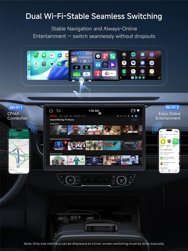 Wireless CarPlay Adapter, Magic AI Box with DualWiFi Stability Enjoy Video & ... gallery