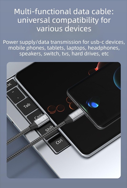 USB4 Cable C To C 40Gbps Data Sync 240W Video 8K60Hz Thunderbolt4 Braided 1.5m gallery
