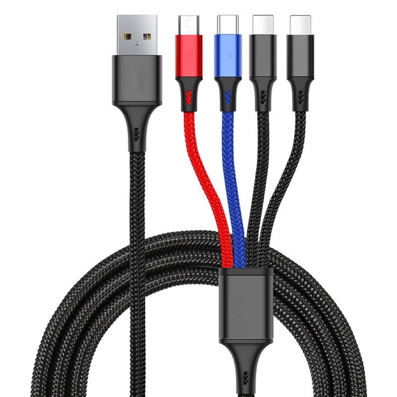 4 in 1 Multi USB Charging Cable Fast Charger Cord For iPhone Type C Micro USB