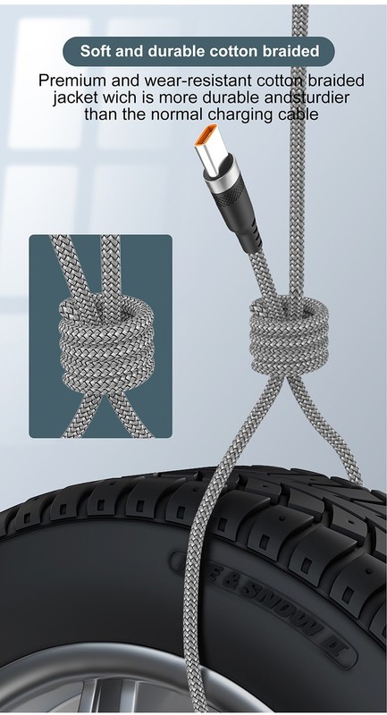 25 Foot SUPER HEAVY DUTY Nylon Braided 6A USB TYPE C/Micro USB Fast Charger gallery
