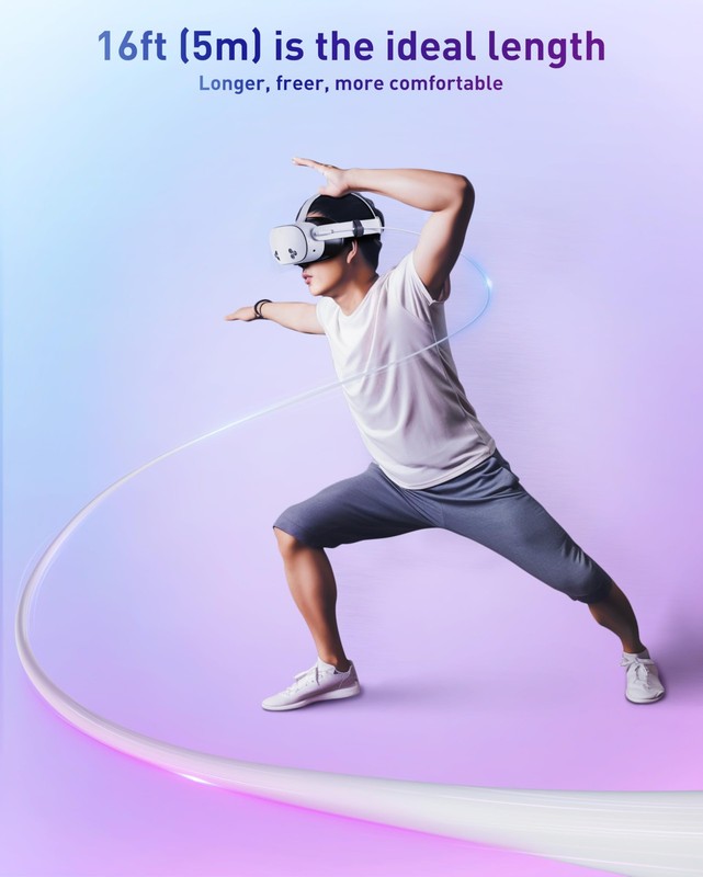 VR Charging Link Cable 16FT – Charge While Playing PC VR, USB 3.0 Stable Data... gallery